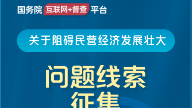 比基尼美女操几把国务院“互联网+督查”平台公开征集阻碍民营经济发展壮大问题线索